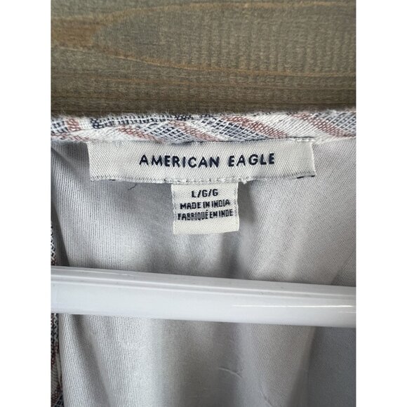 American Eagle Womens Romper Striped VNeck Cinched Waist Linen Blend Large - Picture 10 of 11